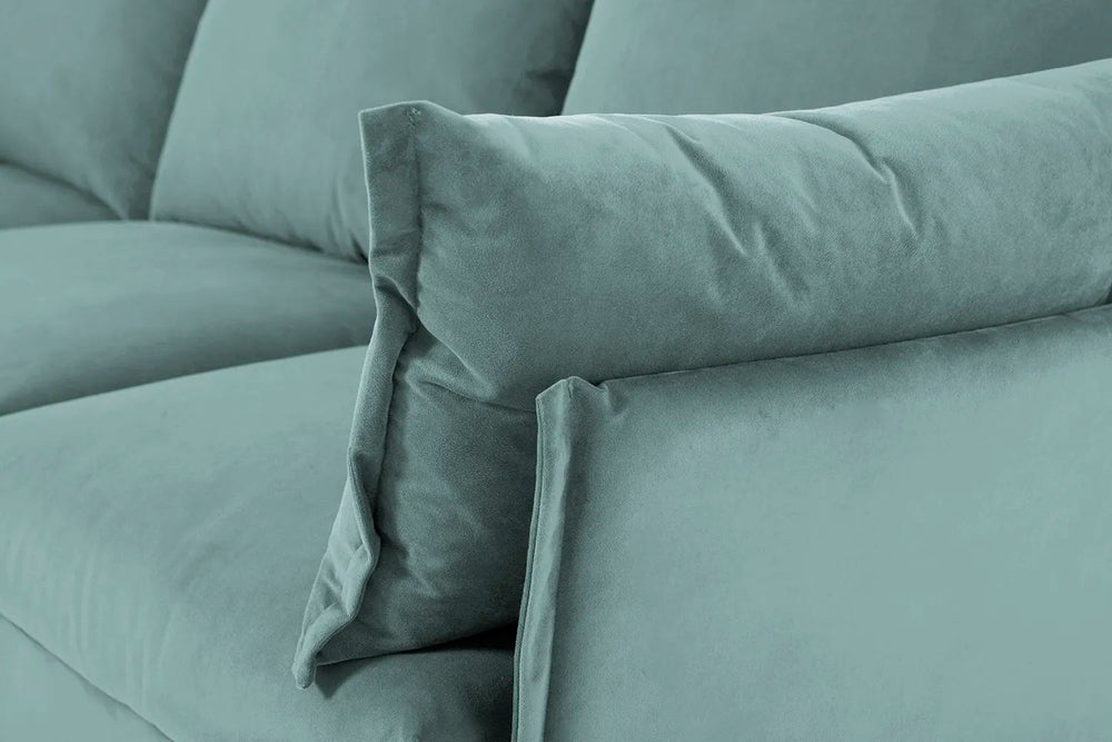 Model 06 Corner Sofa with Ottoman Velvet Airforce