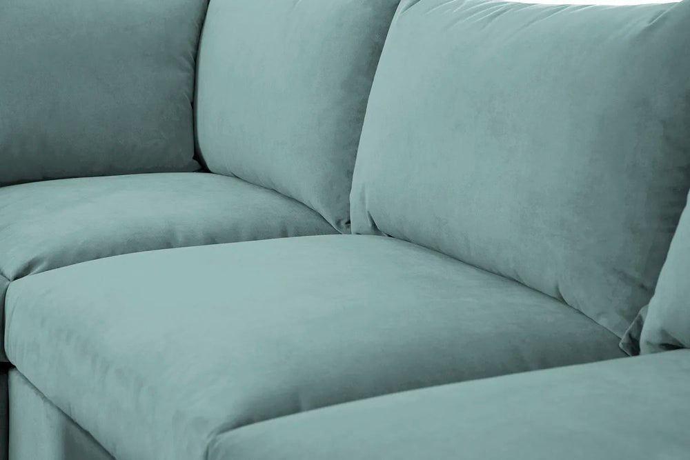 Model 06 Corner Sofa with Ottoman Velvet Airforce