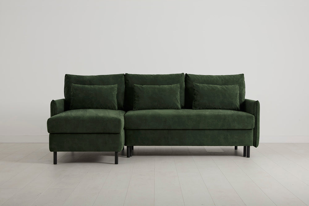 Model 12 3 Seater Left Chaise Sofa Bed With Storage Velvet Conifer