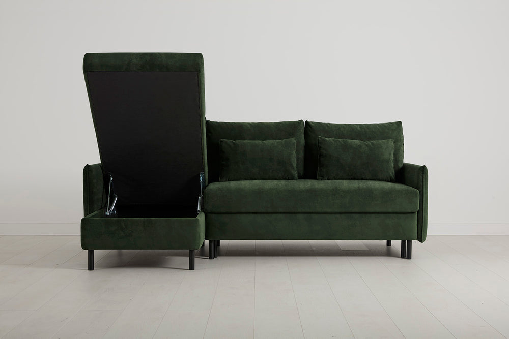 Model 12 3 Seater Left Chaise Sofa Bed With Storage Velvet Conifer