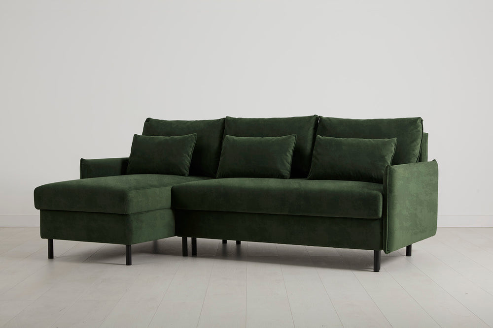 Model 12 3 Seater Left Chaise Sofa Bed With Storage Velvet Conifer
