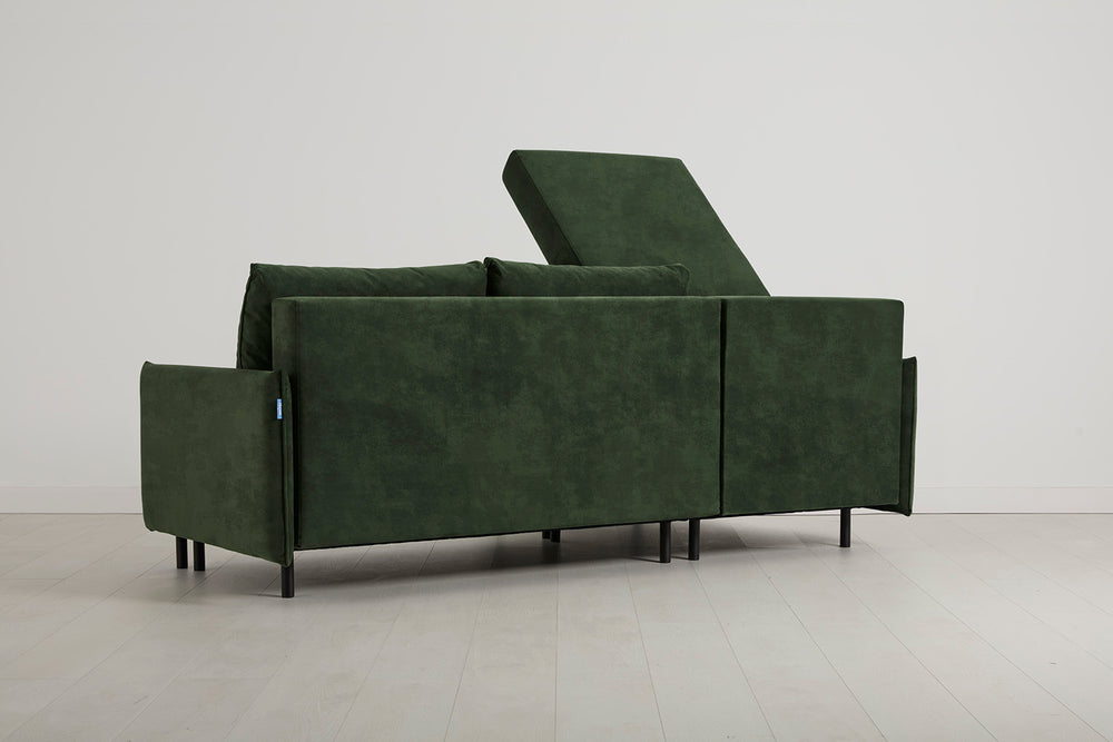 Model 12 3 Seater Left Chaise Sofa Bed With Storage Velvet Conifer