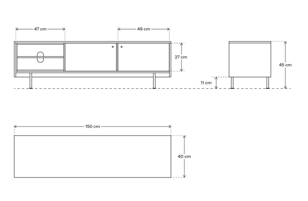 TV Unit 02 For TVs up to 65-inches Oak