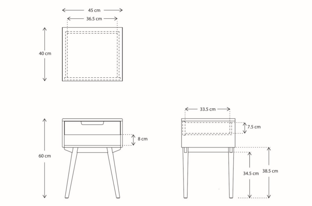 Bedside Table 01 Oak