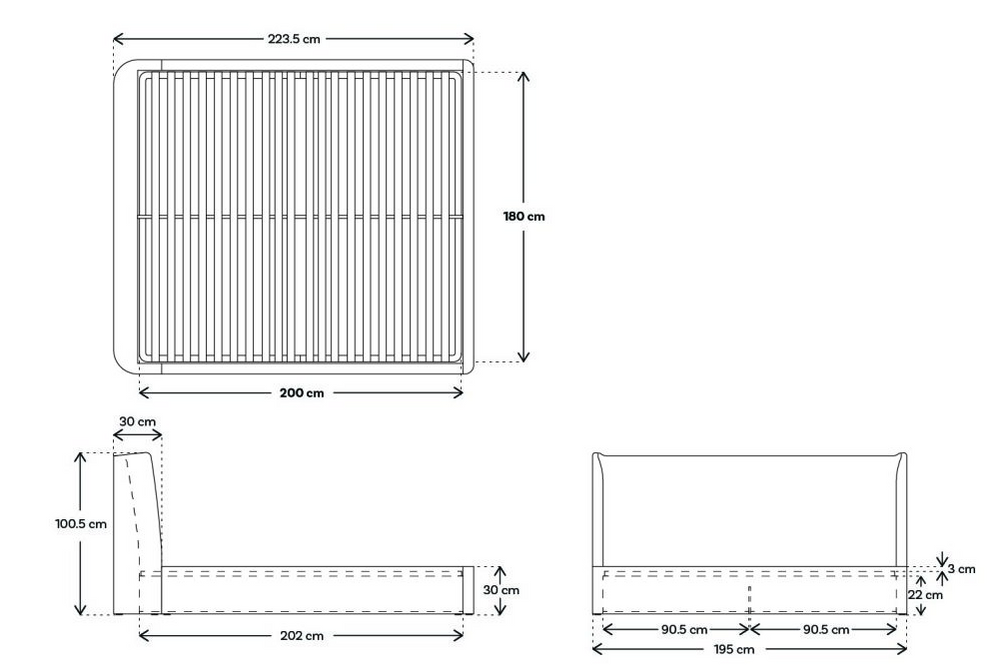 Bed 03 Super King Sized Bed Boucle Ivory