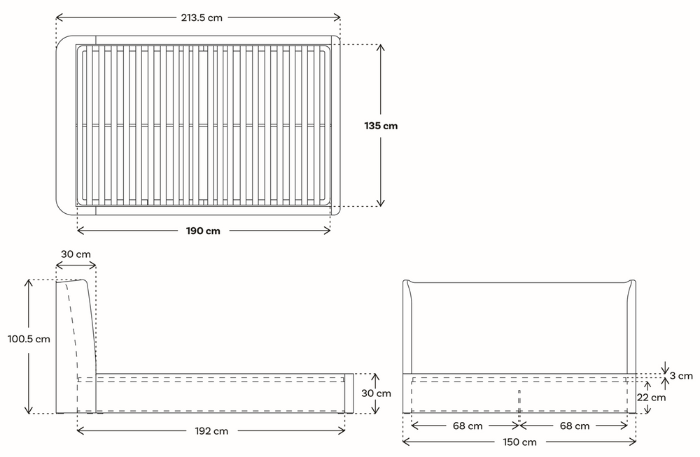 Bed 03 Double Bed Boucle Ivory