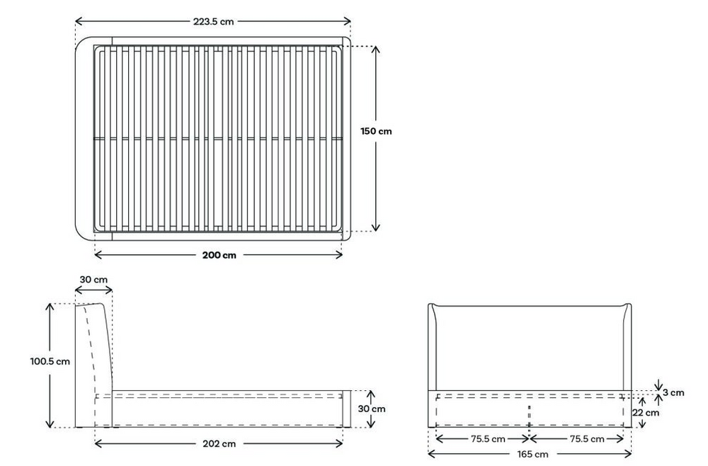 Bed 03 King Sized Bed Boucle Ivory