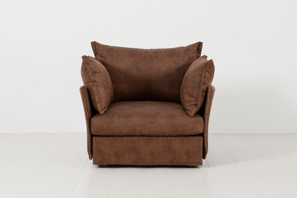Model 06 Armchair Faux Leather Chestnut