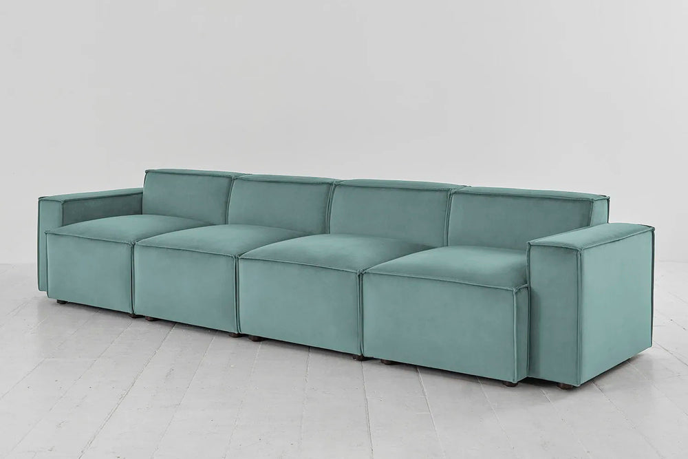Model 03 4 Seater Sofa Velvet Airforce