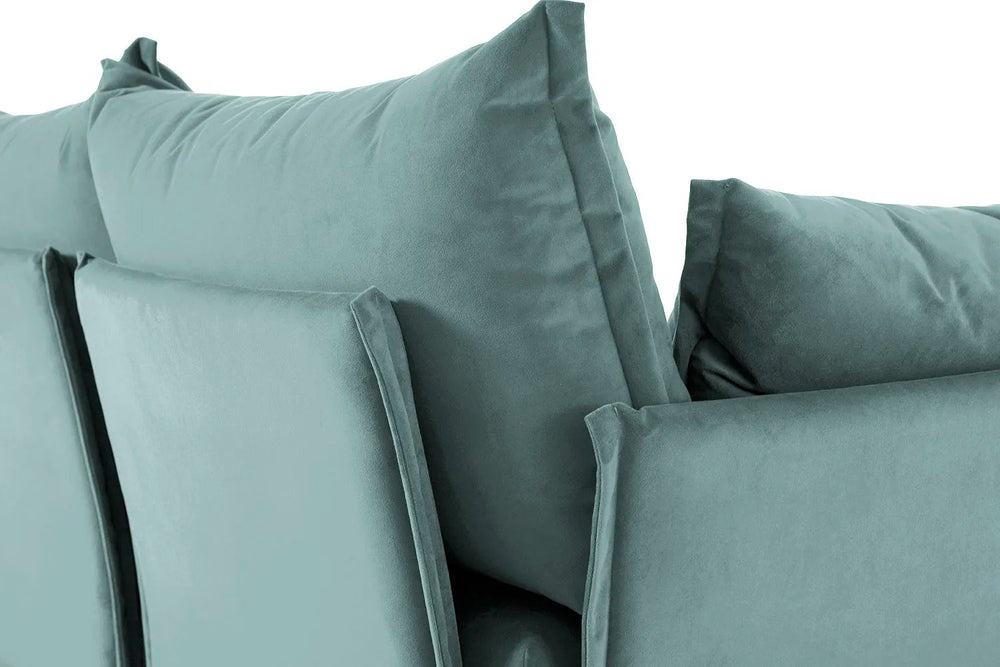 Model 06 2 Seater Right Corner Sofa Velvet Airforce