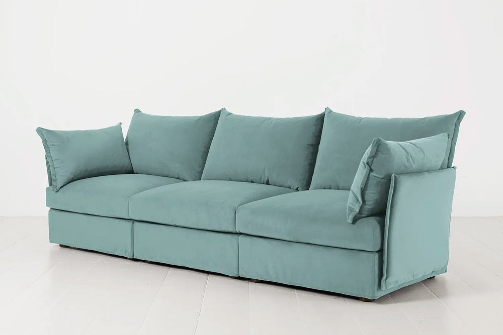 Model 06 3 Seater Sofa Velvet Airforce