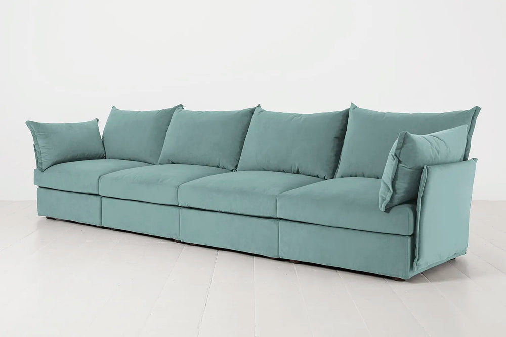 Model 06 4 Seater Sofa Velvet Airforce