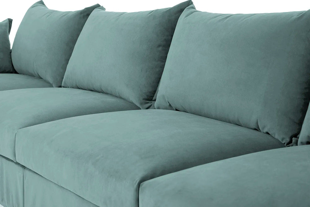 Model 06 4 Seater Right Corner Sofa Velvet Airforce