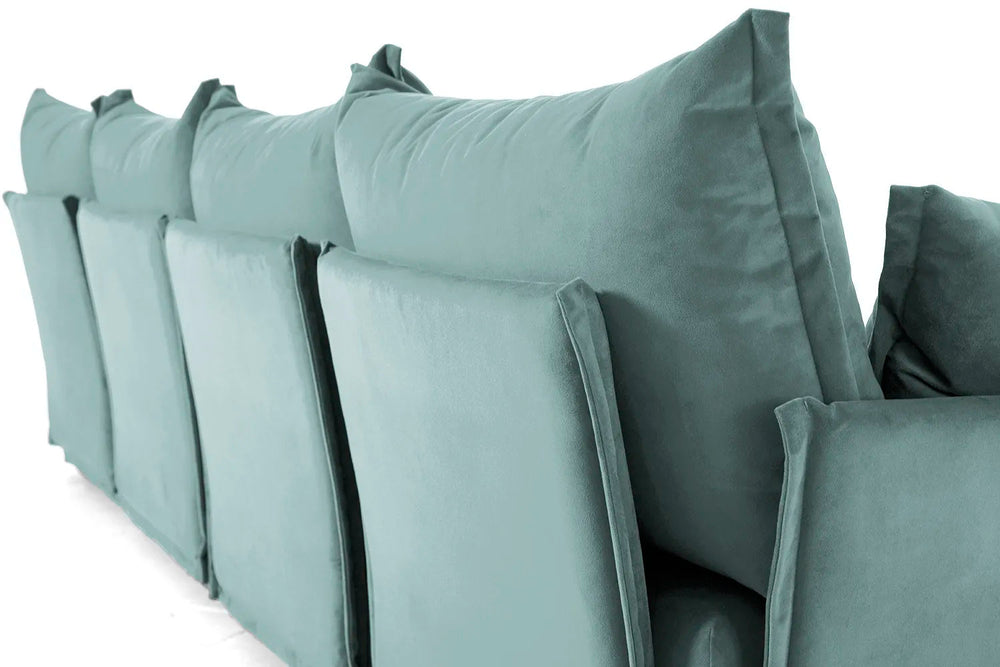 Model 06 4 Seater Right Corner Sofa Velvet Airforce