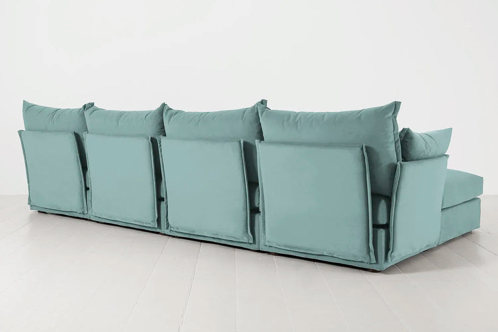 Model 06 4 Seater Left Corner Sofa Velvet Airforce